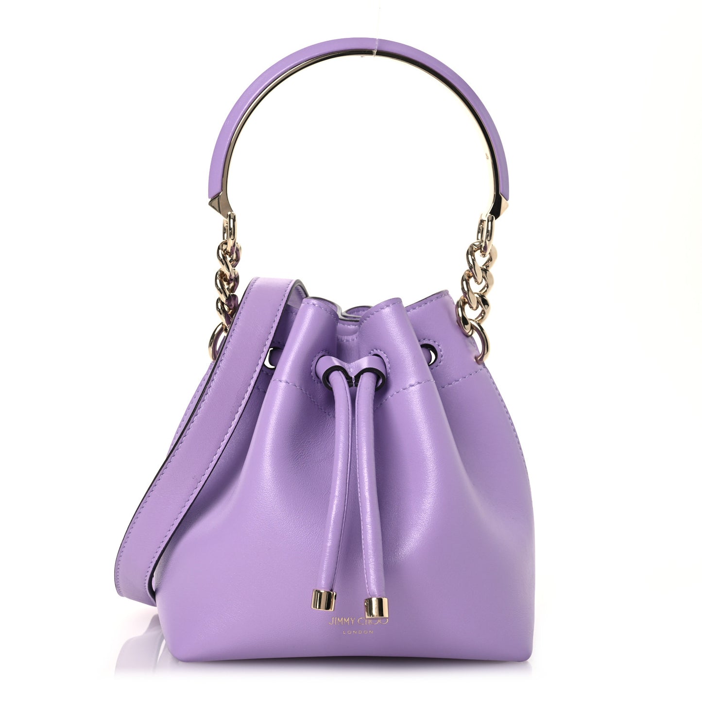 Smooth Shiny Calfskin Bon Bon Bucket Bag Wisteria