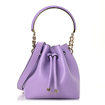 Jimmy Choo Smooth Shiny Calfskin Bon Bon Bucket Bag Wisteria 1 of 9