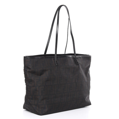Fendi Nylon Zucca Medium Roll Tote Tobacco 4 of 11