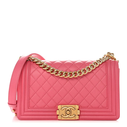 Chanel Lambskin Quilted Medium Boy Flap Pink 1 of 10