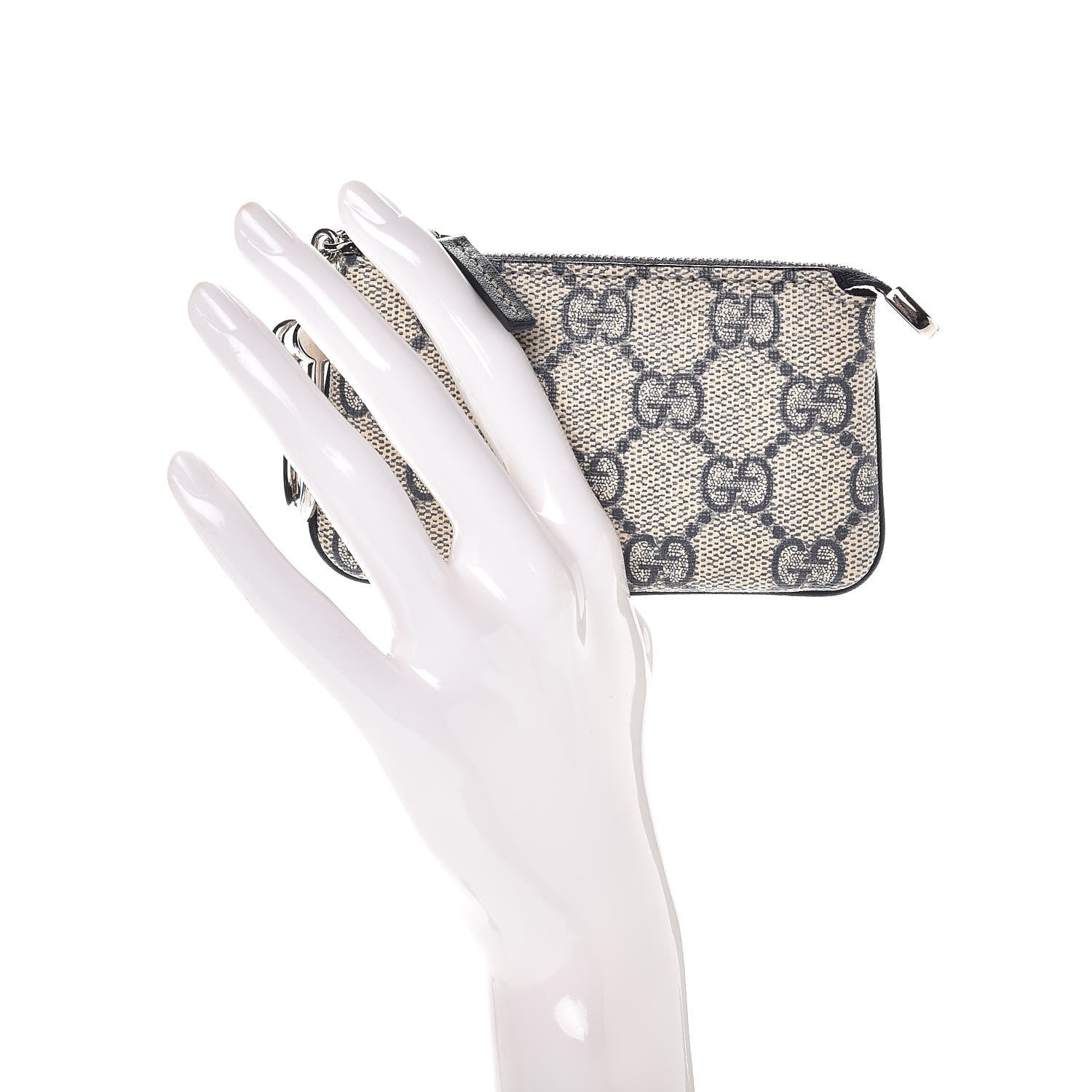 Gucci GG Supreme Monogram Key Case Beige Blue 2 of 8