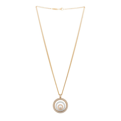 Chopard 18K Rose White Gold Diamond Happy Spirit Three-Ring Pendant Necklace 3 of 7