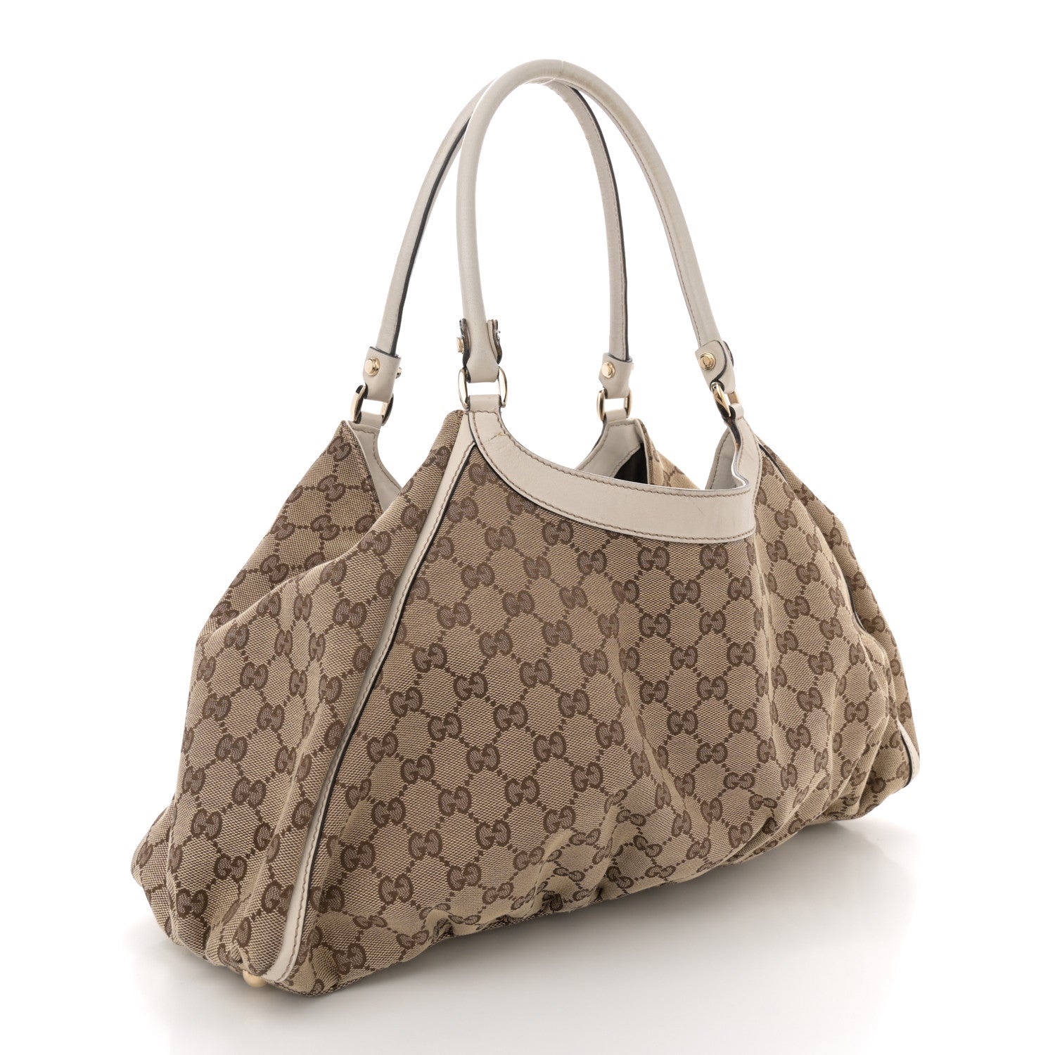 Gucci Monogram Large D Gold Ring Hobo Off White 3 of 13