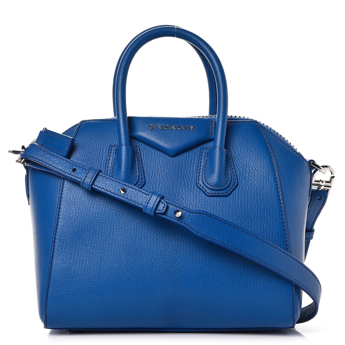 Sugar Goatskin Mini Antigona Indigo Blue
