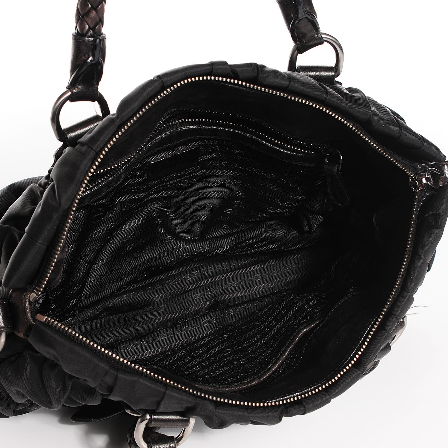 Prada Tessuto Nylon Gaufre Shopping Satchel Black 5 of 9