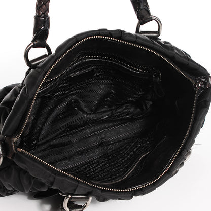 Prada Tessuto Nylon Gaufre Shopping Satchel Black 5 of 9