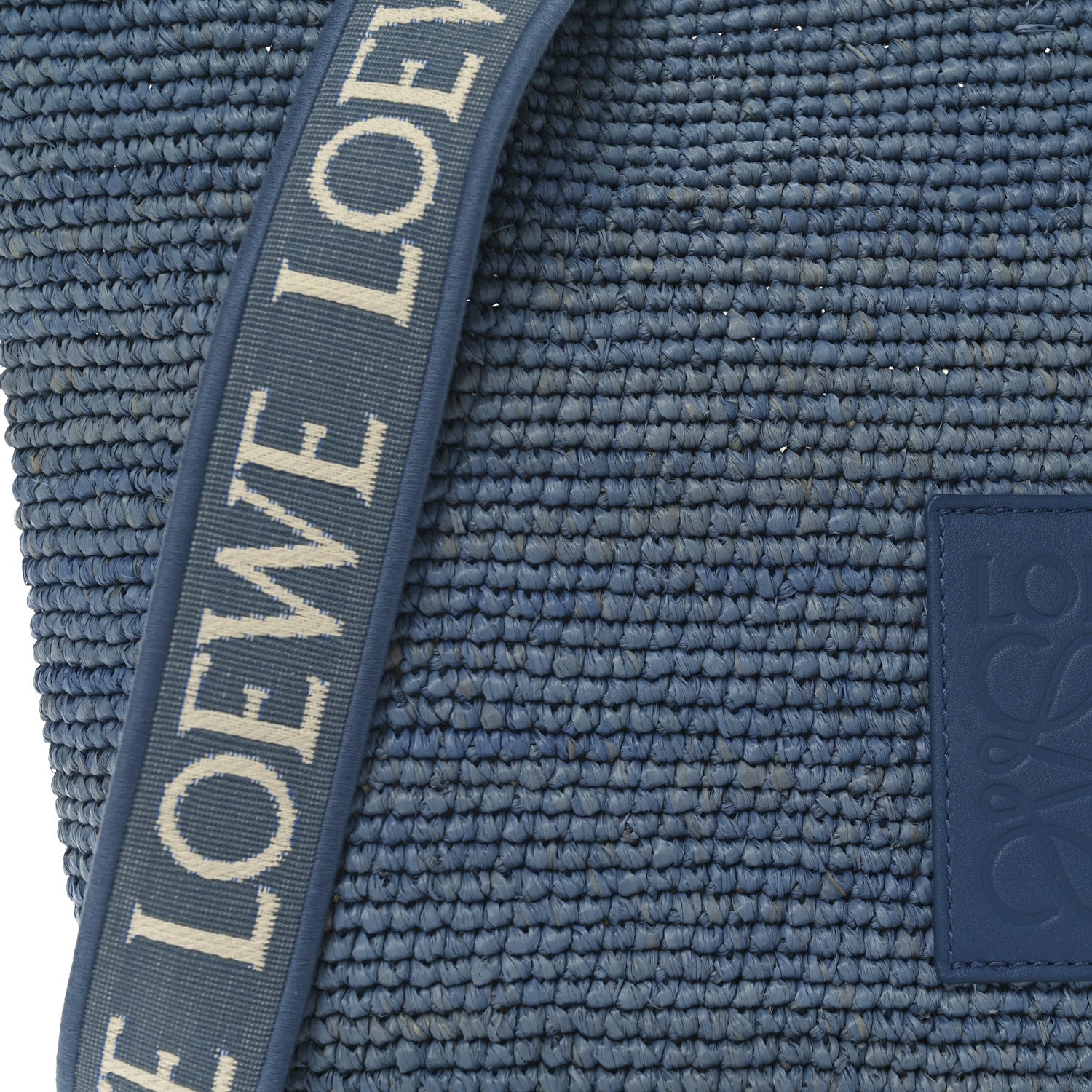Loewe Raffia Mini Slit Tote Bag Blue 8 of 11