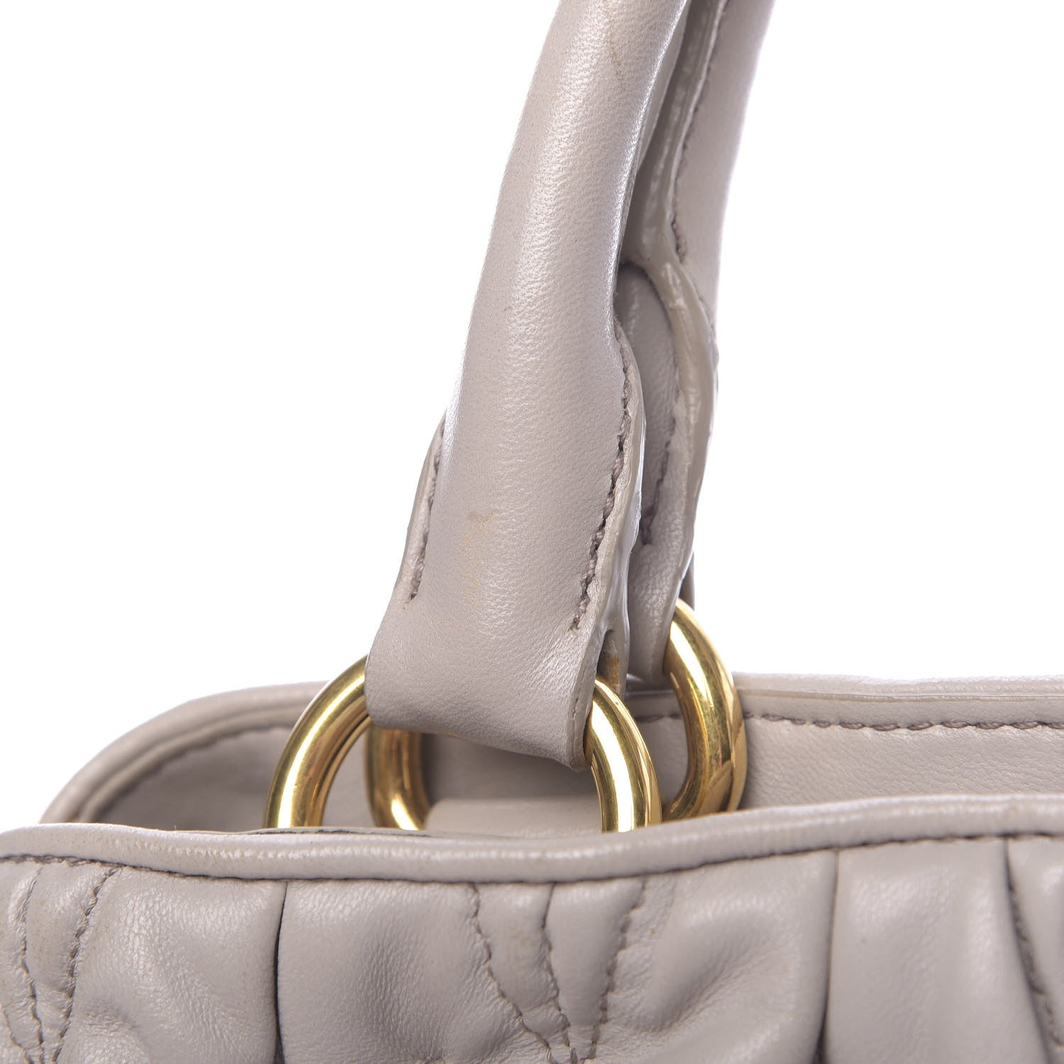 Miu Miu Nappa Matelasse Bauletto Top Handle Bowler Pomice 19 of 24