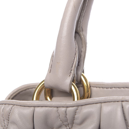 Miu Miu Nappa Matelasse Bauletto Top Handle Bowler Pomice 19 of 24