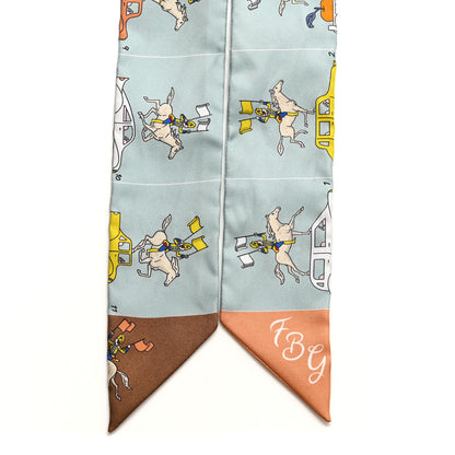 Hermes Silk Parade CG Twilly Vert Amande Marron 2 of 4