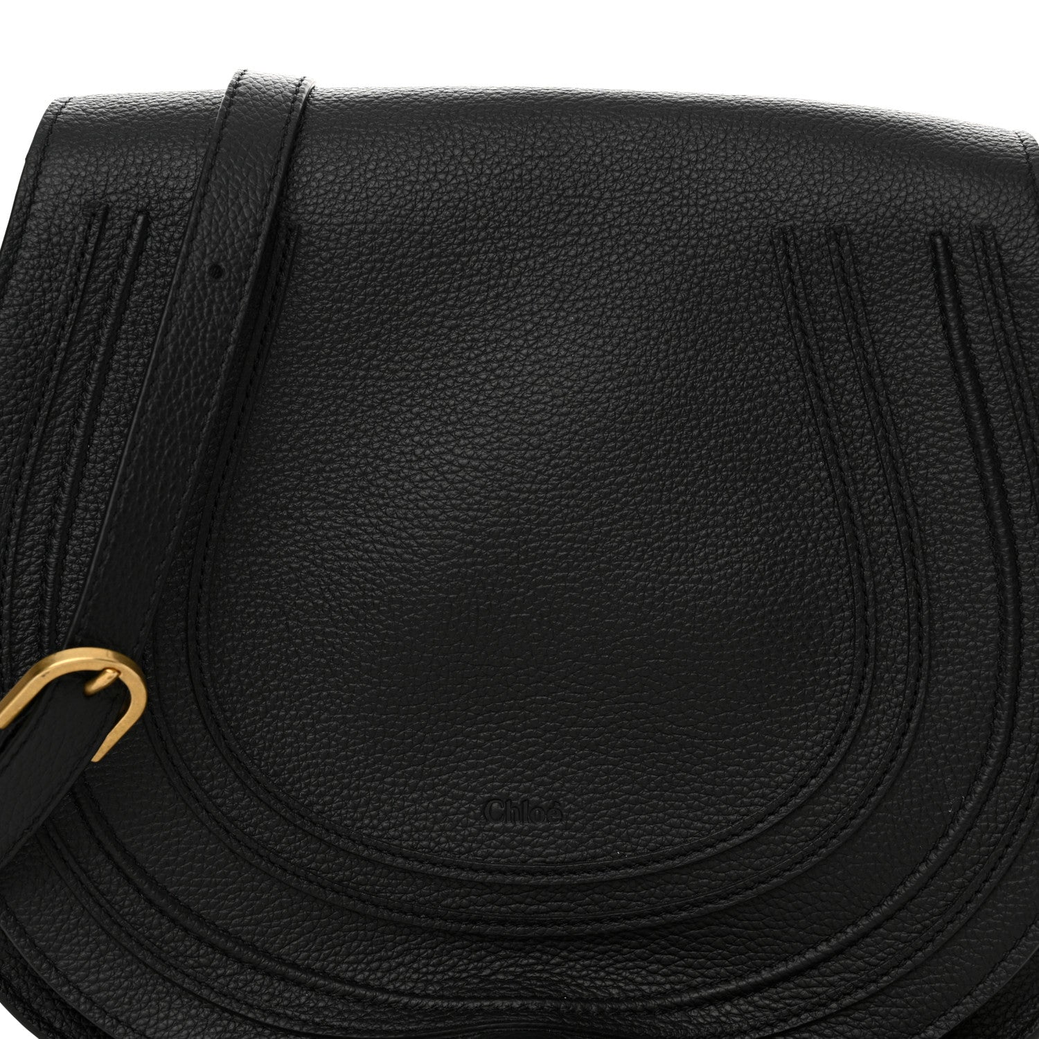 Chloe Calfskin Medium Marcie Round Crossbody Bag Black 8 of 10