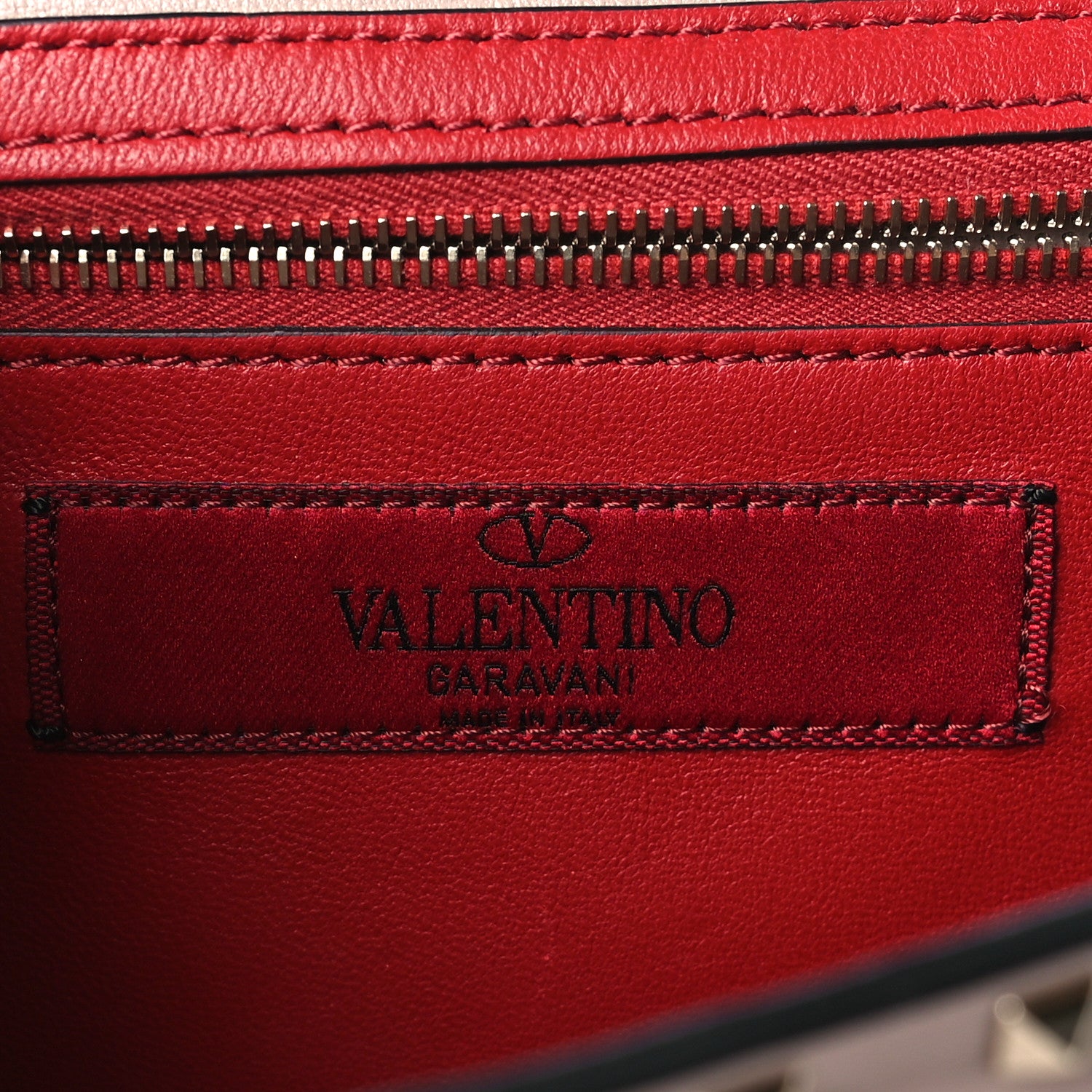 Valentino Garavani Lambskin Rockstud Spike Wallet on Chain Poudre 6 of 8