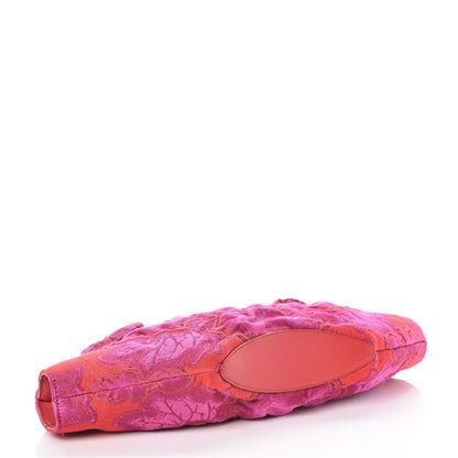 Alexander McQueen Silk Brocade De Manta Clutch Fuchsia Red 4 of 7
