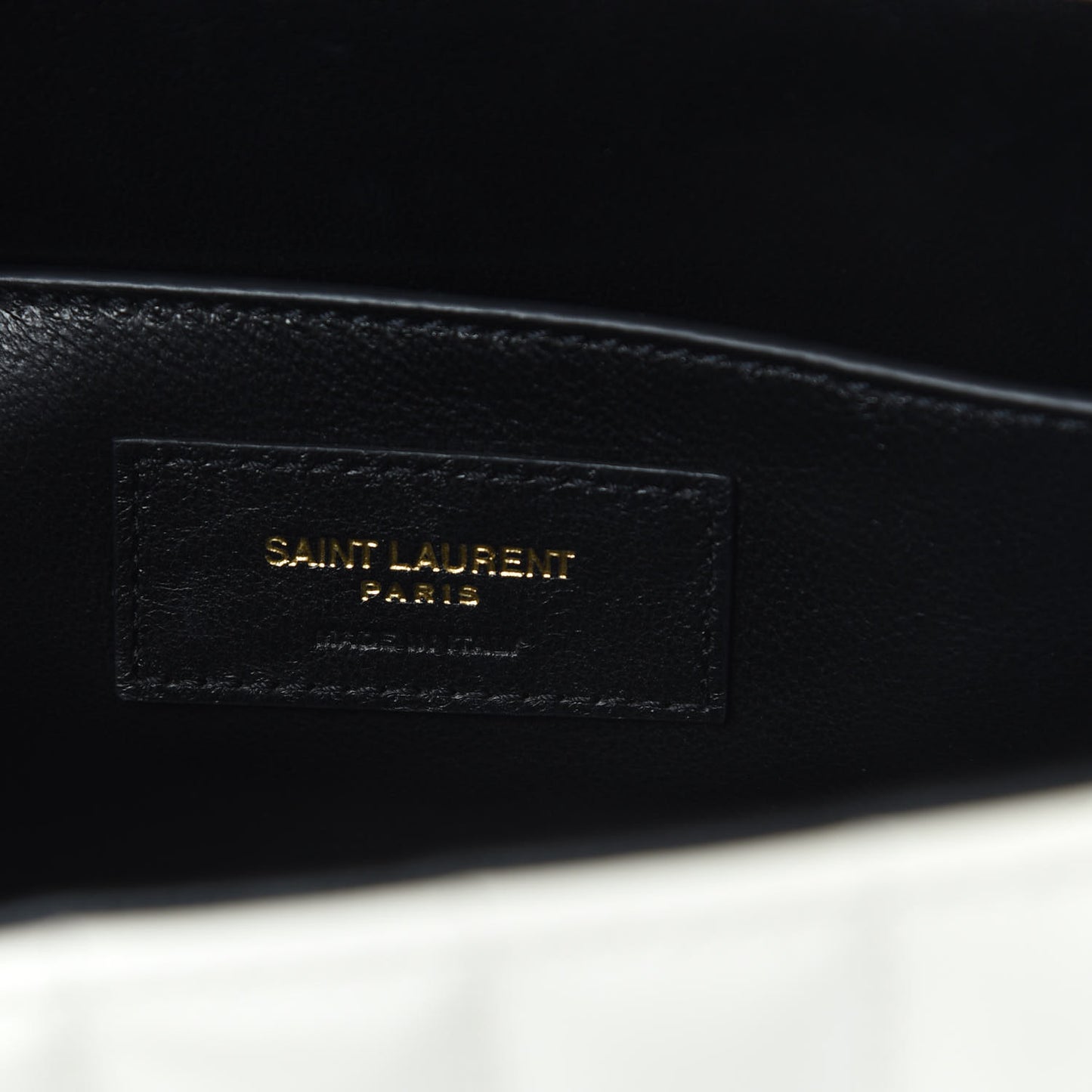 Patent Matelasse Monogram Large Vicky Chain Bag White
