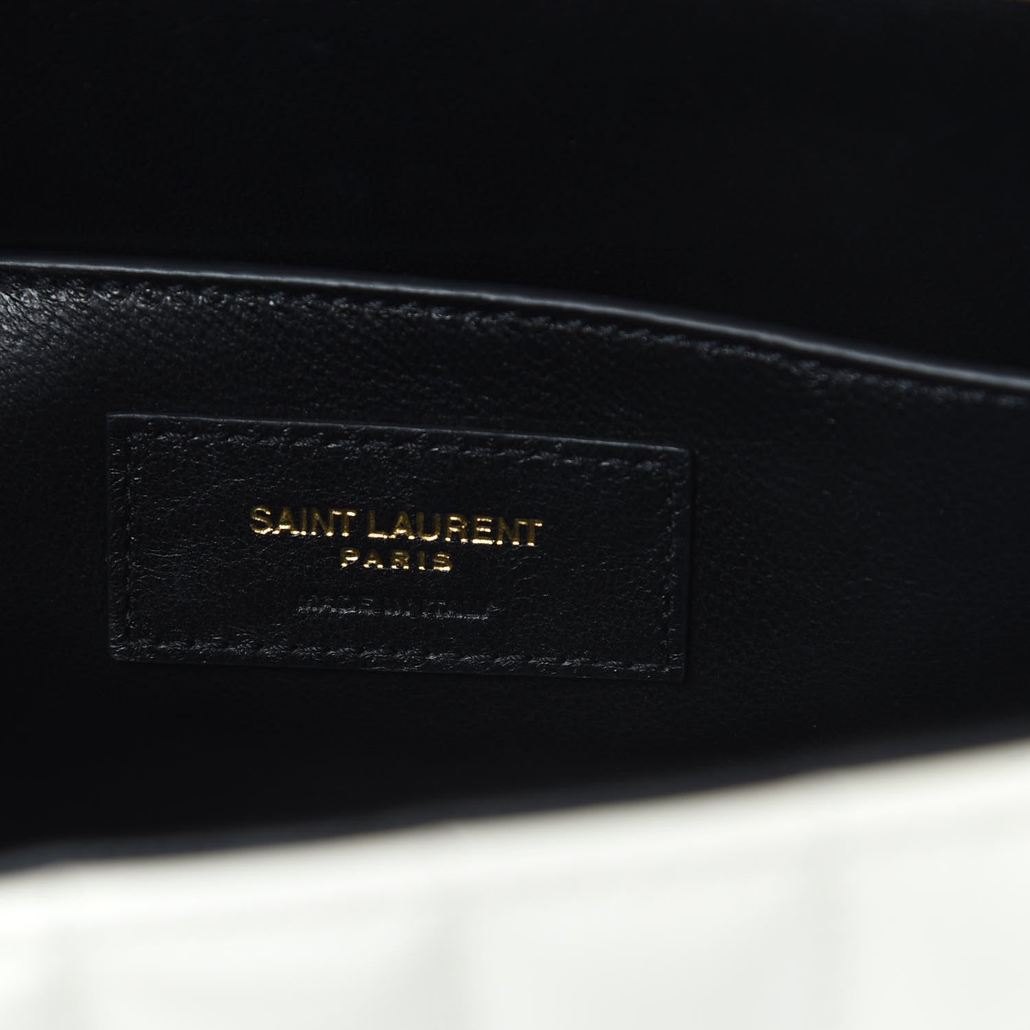 Saint Laurent Patent Matelasse Monogram Large Vicky Chain Bag White 6 of 11
