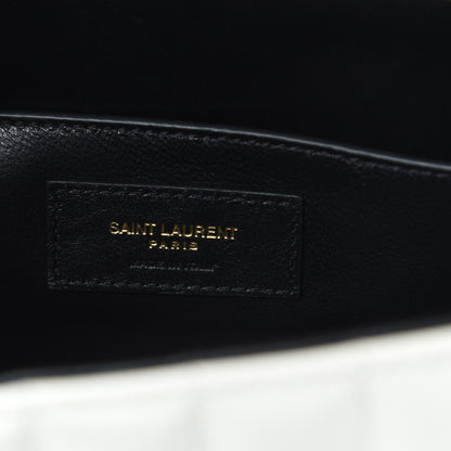 Saint Laurent Patent Matelasse Monogram Large Vicky Chain Bag White 6 of 11