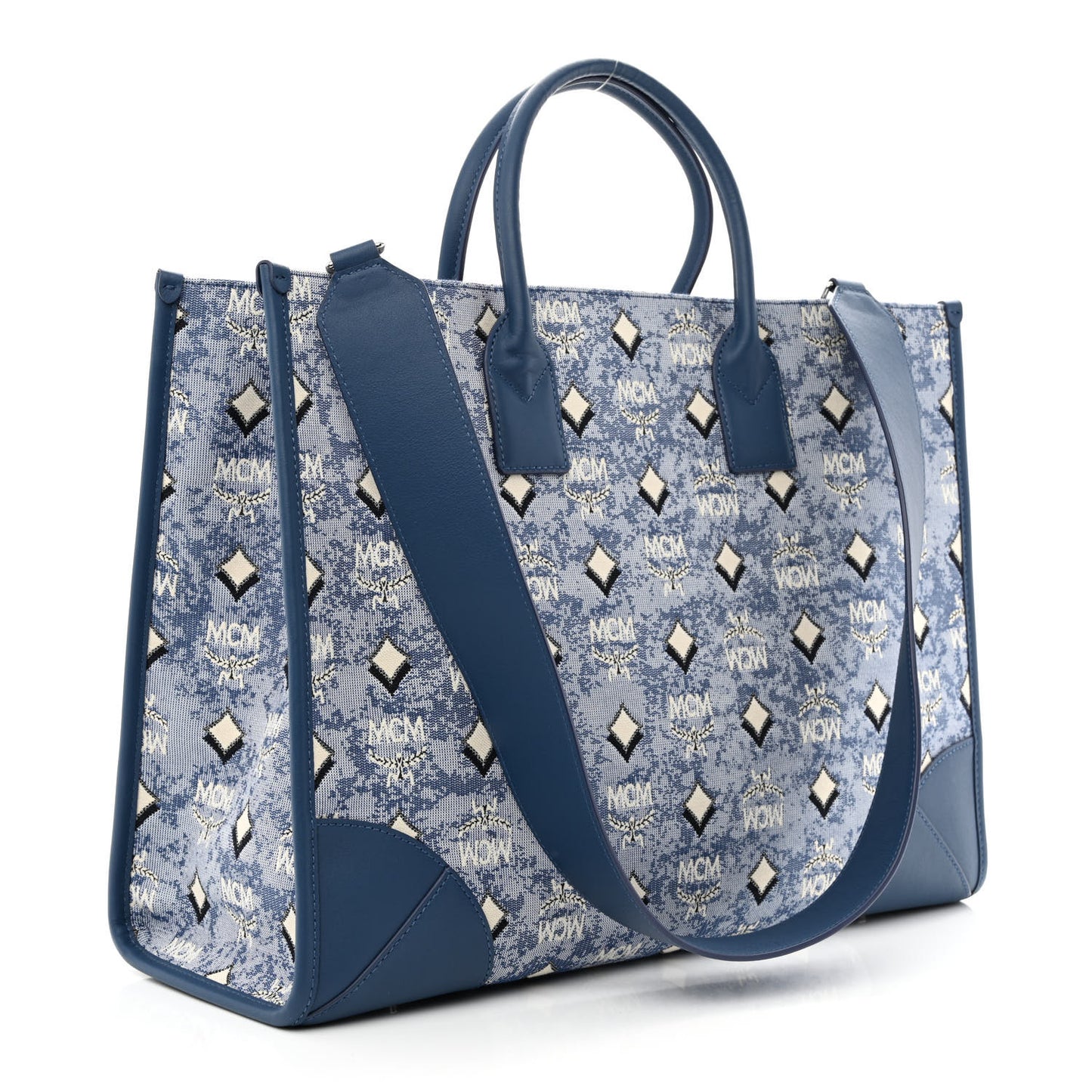 Jacquard Monogram Munchen Extra Large Tote Blue