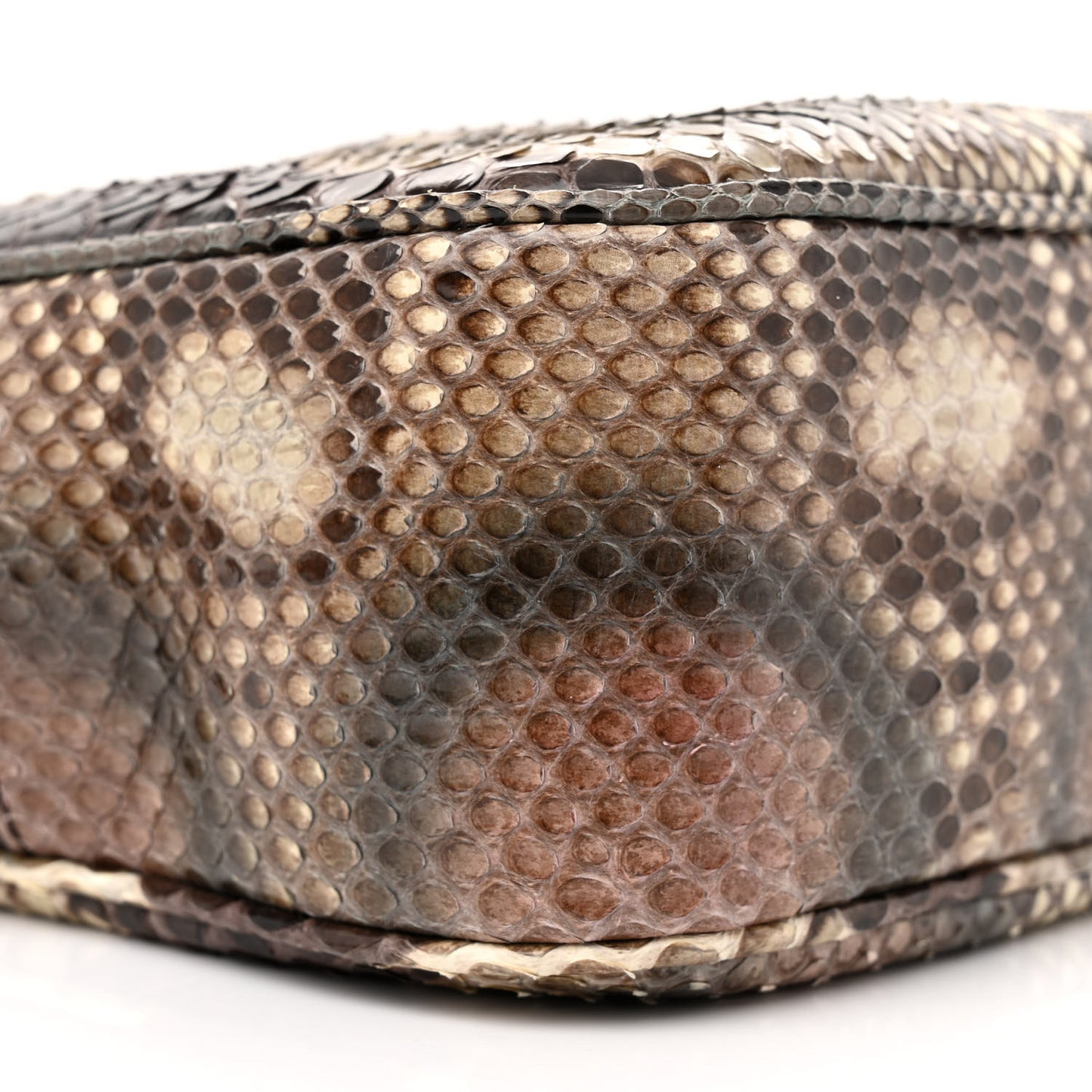 Snakeskin Small Soho Disco Bag Off White Nut Brown Beige