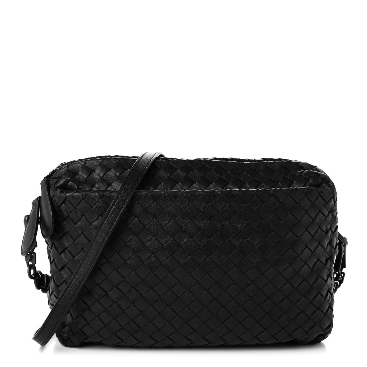 Bottega Veneta Nappa Intrecciato Crossbody Messenger Black 1 of 10