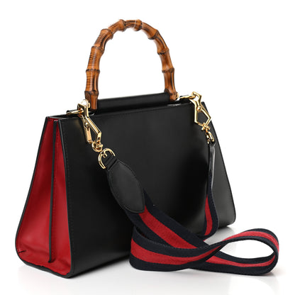 Gucci Nappa Bamboo Web Small Nymphaea Top Handle Bag Black 3 of 12