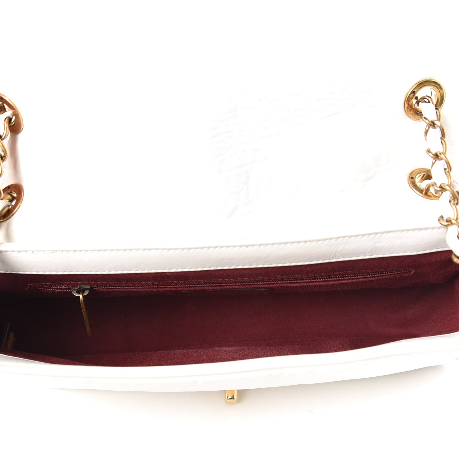 Chanel Aged Calfskin Quilted Small Pondichery Flap White 5 of 10
