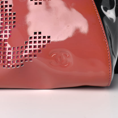 Chanel PVC Patent Calfskin Perforated CC Clutch Pink 8 of 11