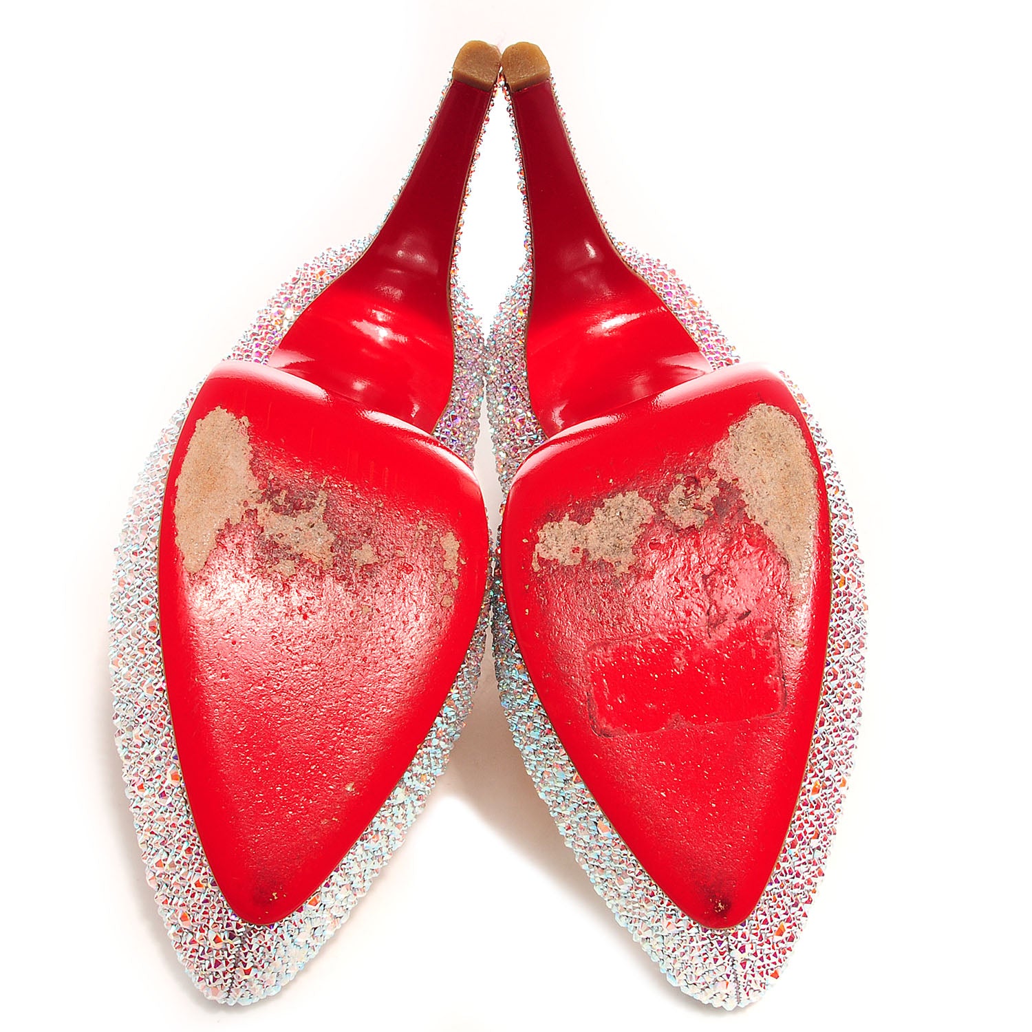 Christian Louboutin Crystal Suede Burma Daffodile Strass 160 Pumps 40 Aurora Boreale 5 of 7