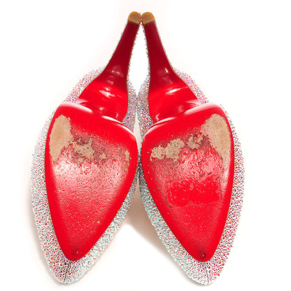 Christian Louboutin Crystal Suede Burma Daffodile Strass 160 Pumps 40 Aurora Boreale 5 of 7