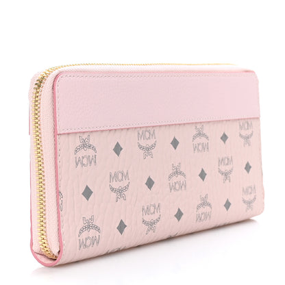 MCM Visetos Large Zip Around Wallet Pink 3 of 6