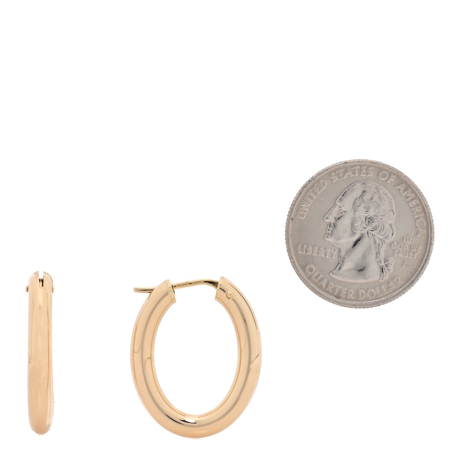 Roberto Coin 18K Yellow Gold Classics Oval Hoop Earrings 2 of 4