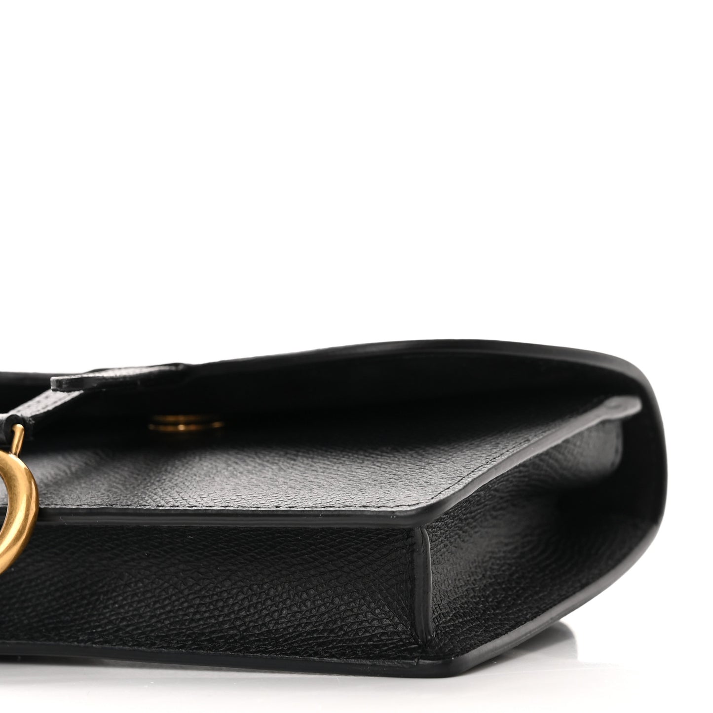 Grained Calfskin Saddle Belt Bag Black
