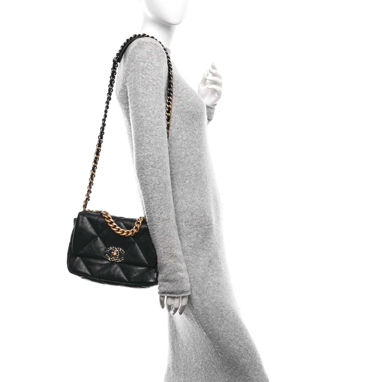 Chanel Goatskin Quilted Medium Chanel 19 Flap Black 2 of 11