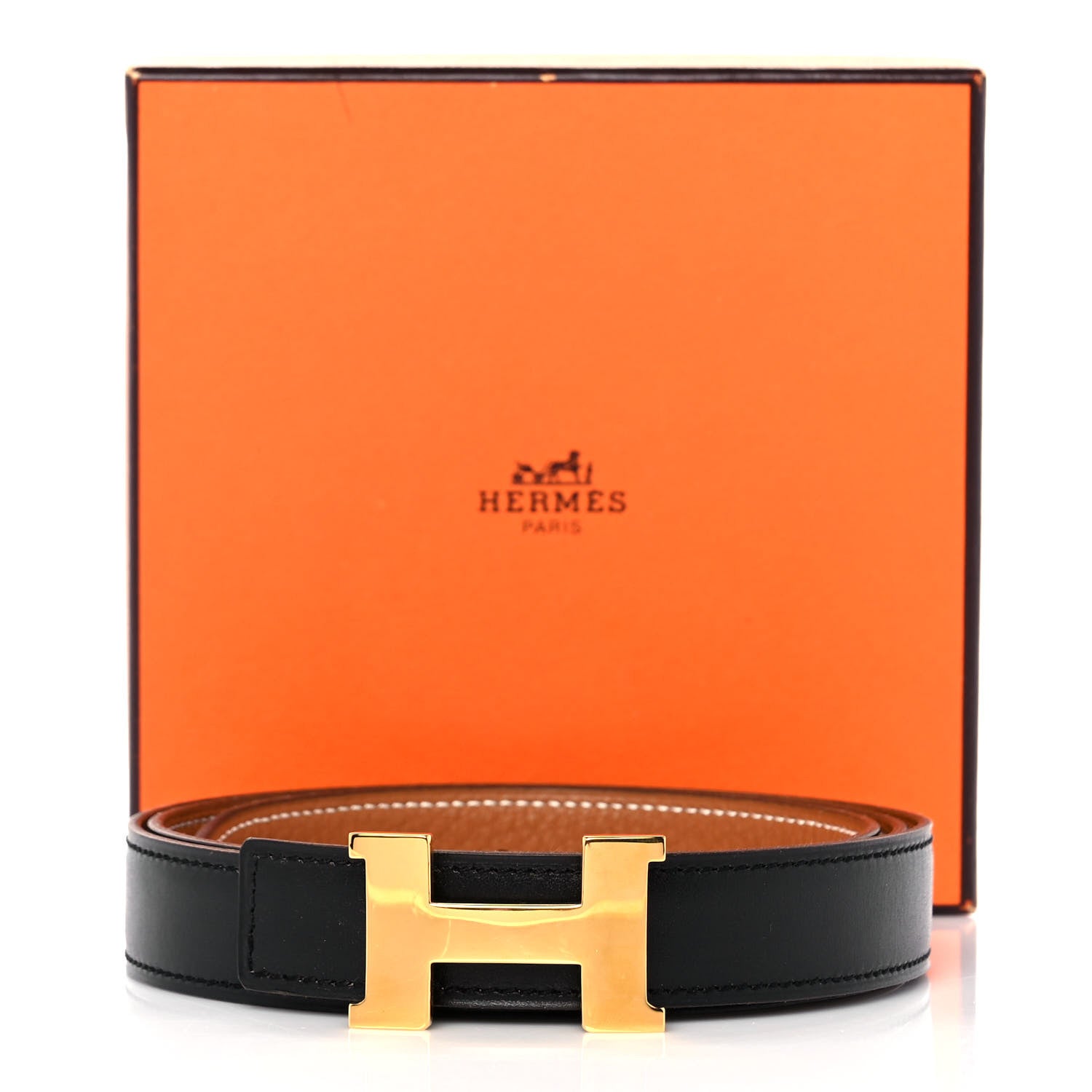 Hermes Box Togo 32mm Constance Belt 95 Black Gold 5 of 5