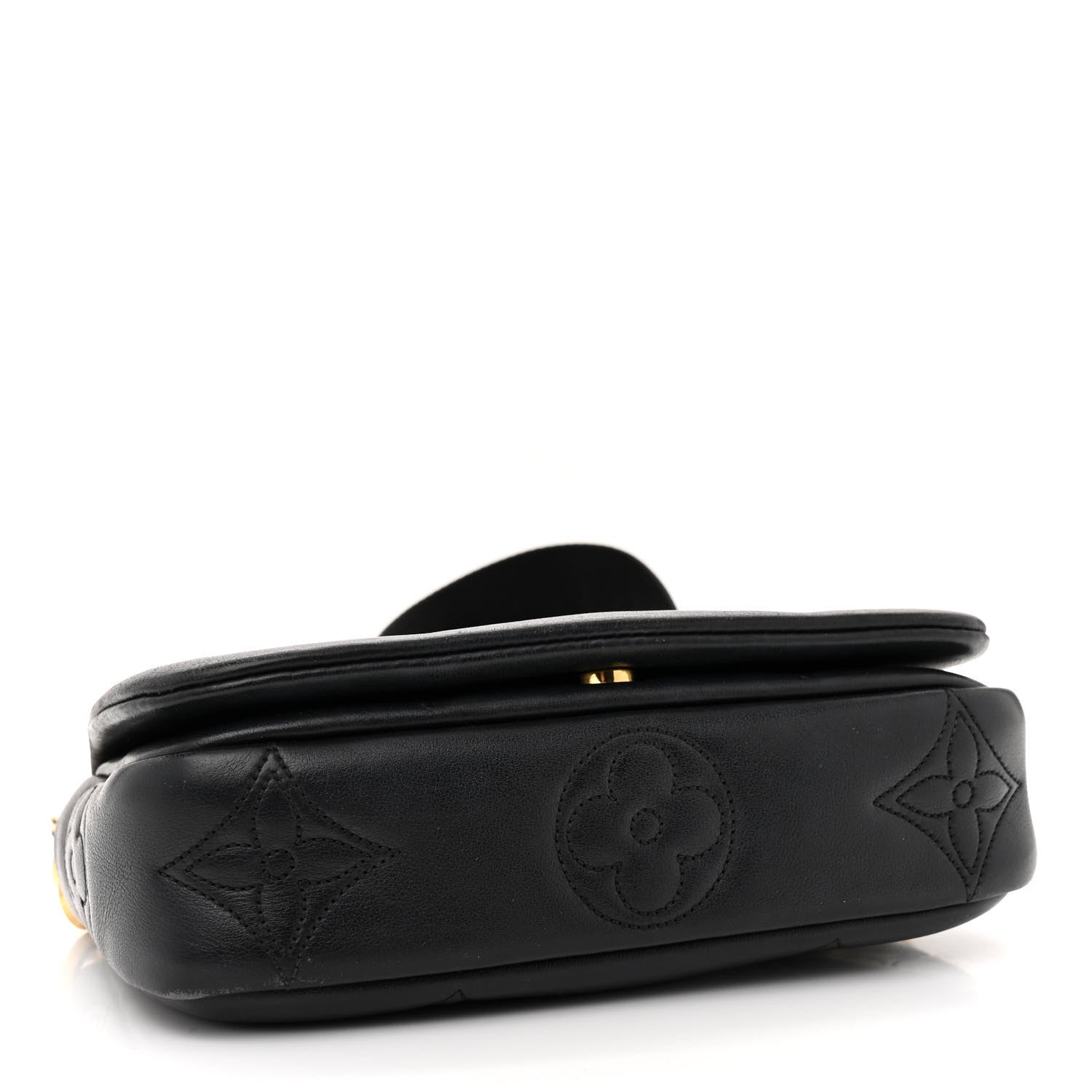 Louis Vuitton Calfskin Bubblegram Wallet On Strap Black 4 of 12