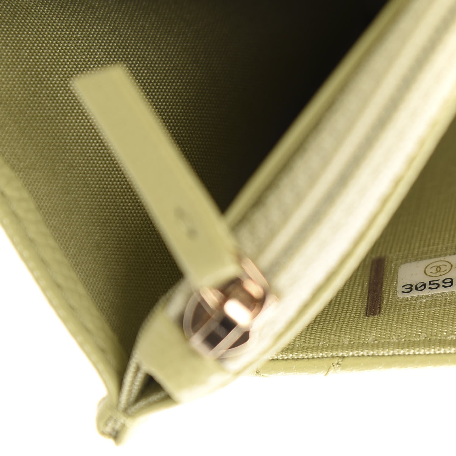 Chanel Caviar Quilted French New Wave Chain CC Wallet On Chain WOC Light Green 10 of 12