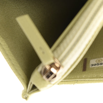 Chanel Caviar Quilted French New Wave Chain CC Wallet On Chain WOC Light Green 10 of 12