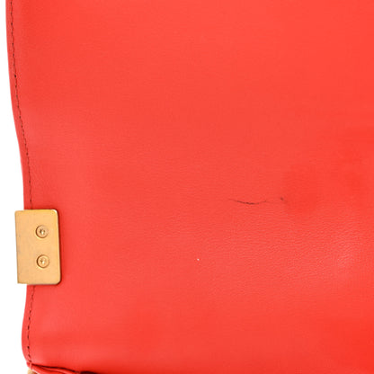 Chanel Calfskin Chevron Quilted Medium Boy Flap Red 11 of 12