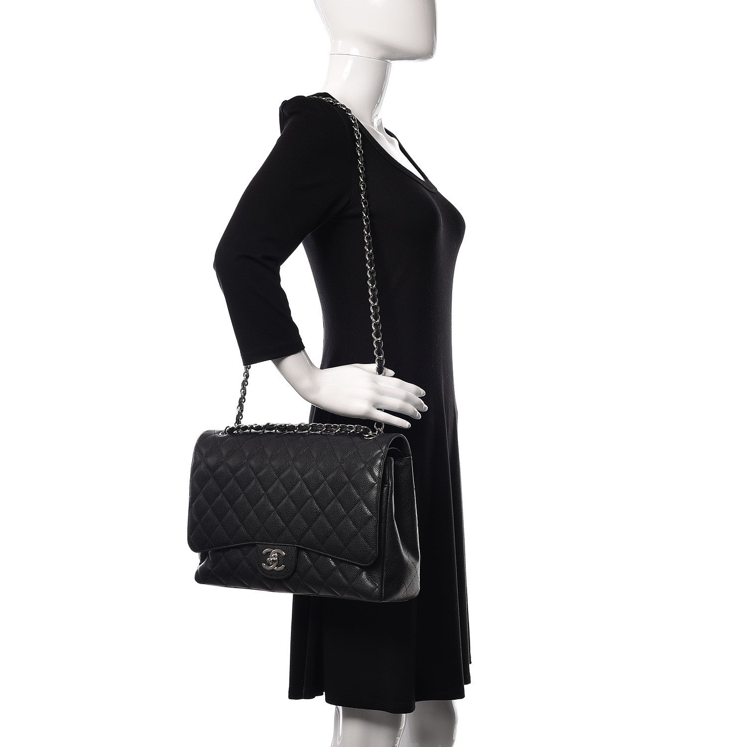 Chanel Caviar Quilted Maxi Double Flap Black 2 of 19