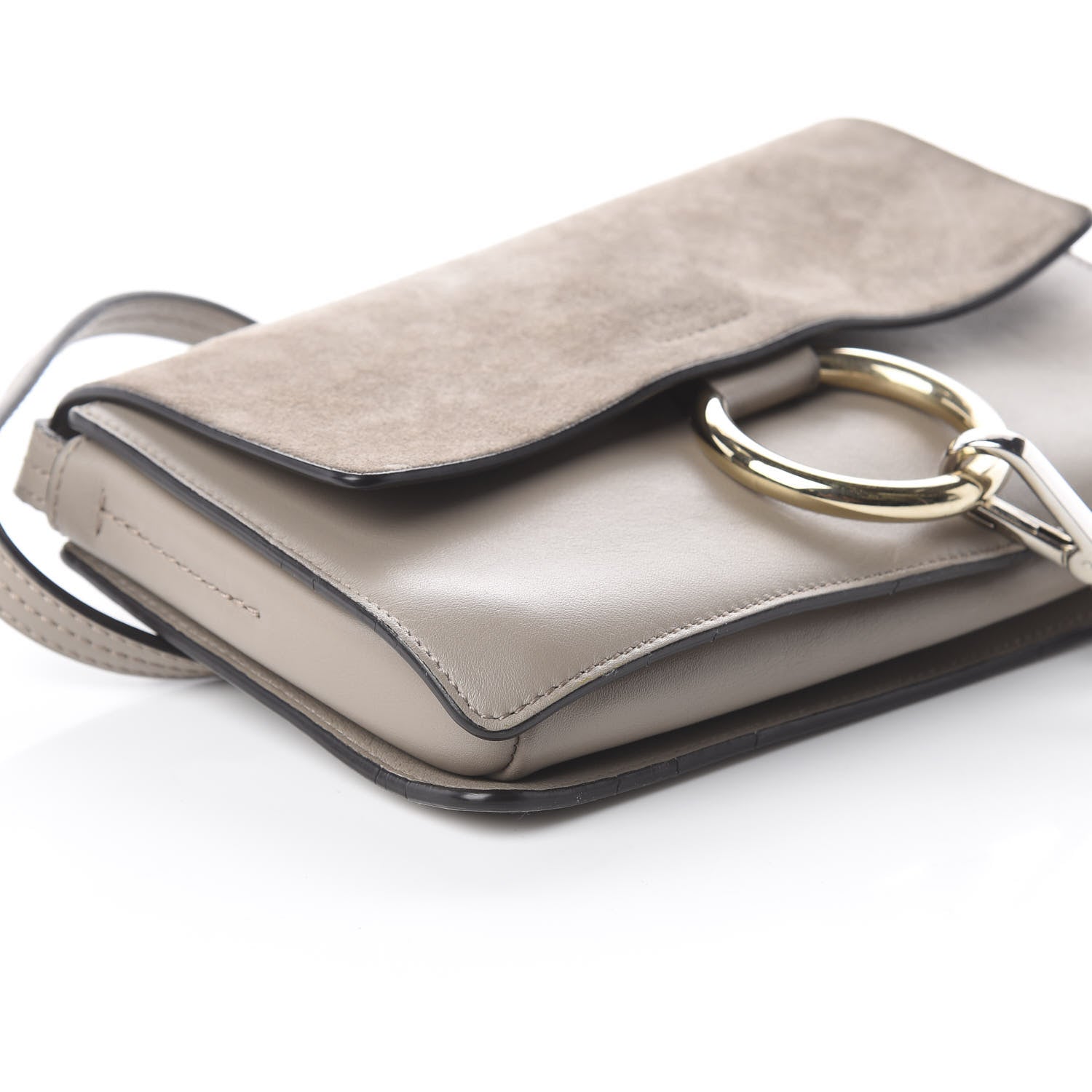 Chloe Suede Calfskin Small Faye Shoulder Bag Motty Grey 5 of 7