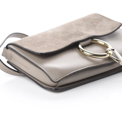 Chloe Suede Calfskin Small Faye Shoulder Bag Motty Grey 5 of 7