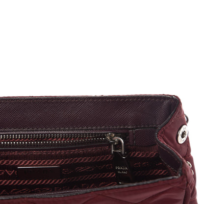 Prada Nylon Tessuto Impuntu Quilted Flap Granato 9 of 18