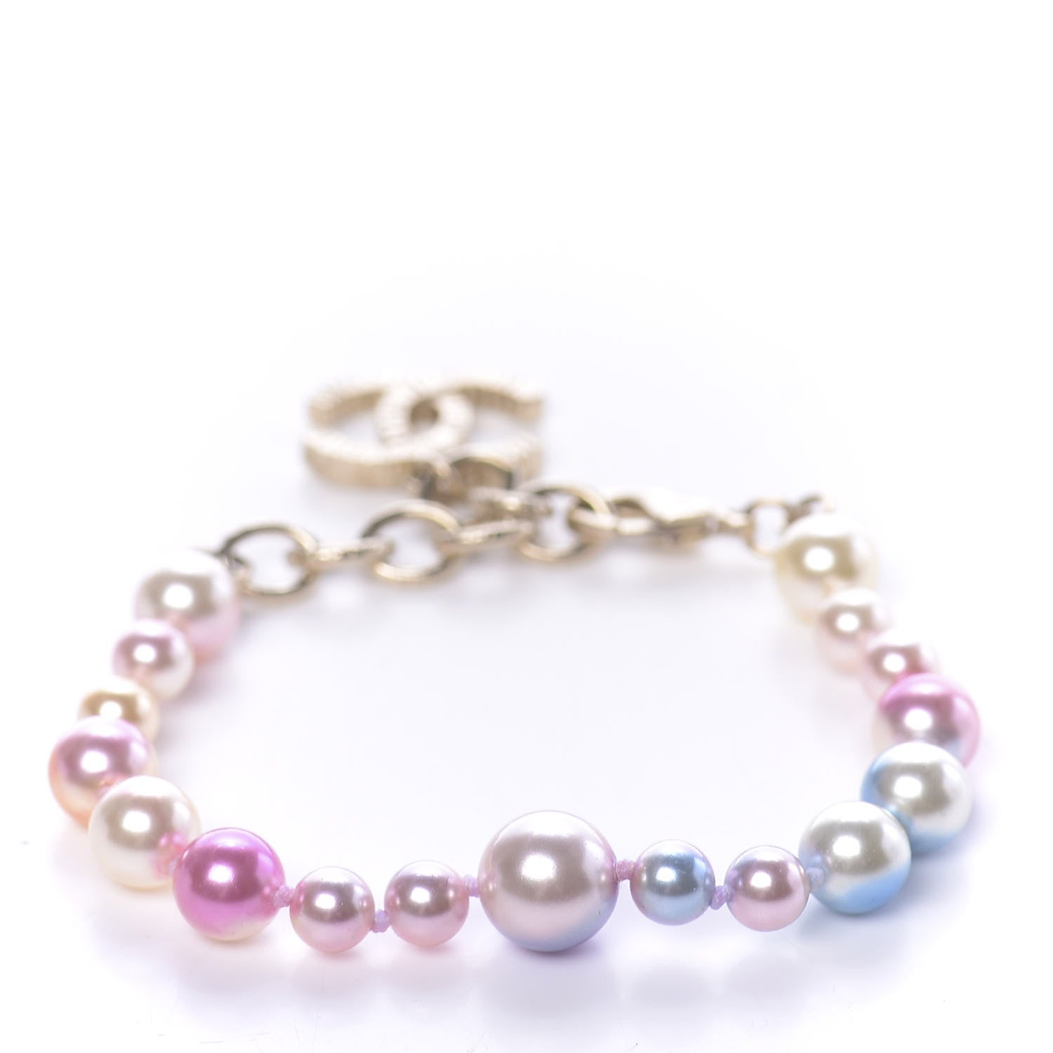 Chanel Pearl Cuba CC Bracelet Gold Multicolor 3 of 5