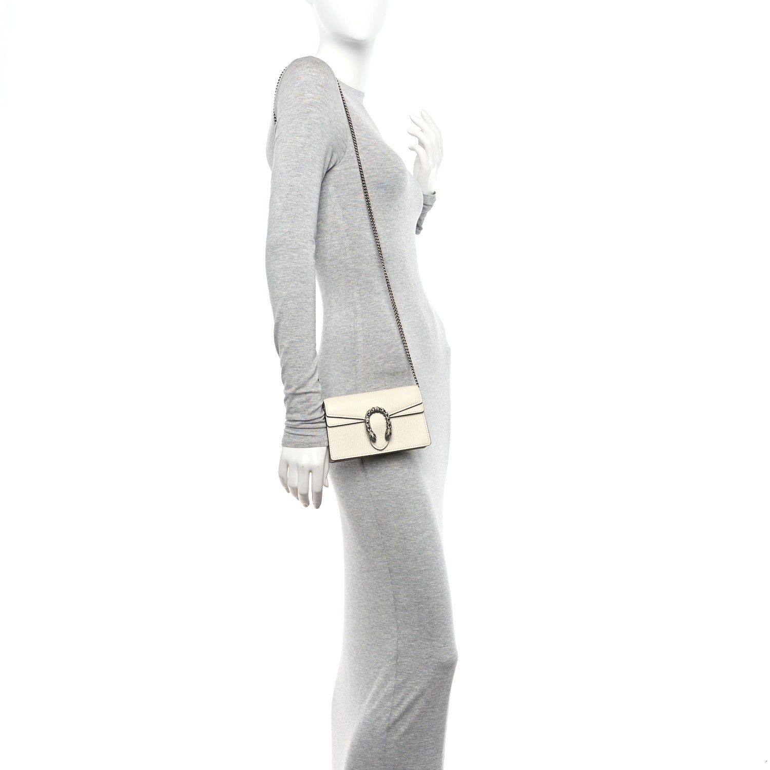 Gucci Dollar Calfskin Crystal Super Mini Dionysus Shoulder Bag Mystic White Black Diamond 2 of 9