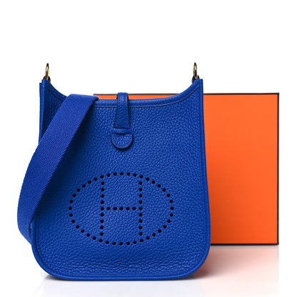 Hermes Taurillon Clemence Evelyne TPM Bleu Electrique 11 of 11