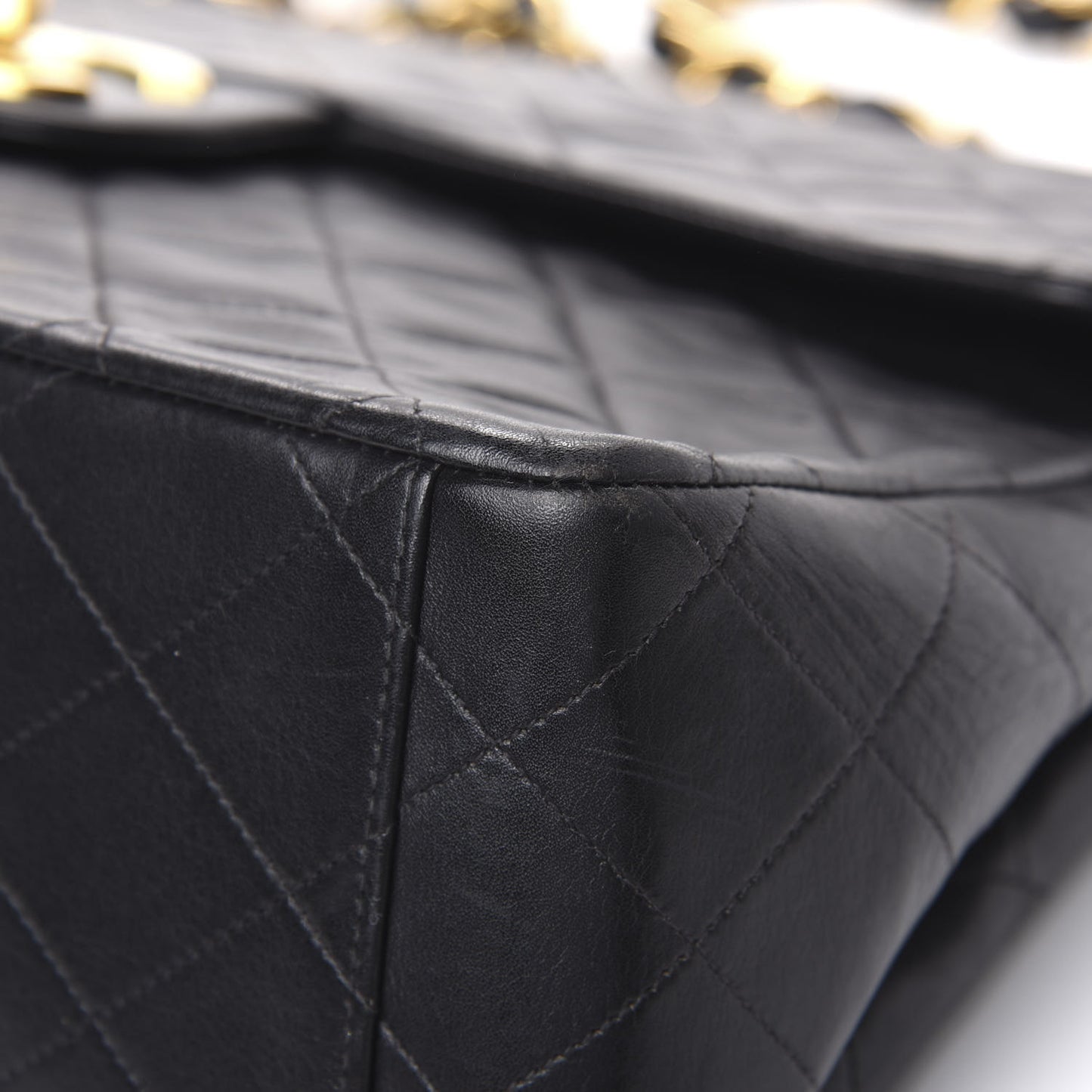 Lambskin Quilted XL Jumbo Single Flap Black