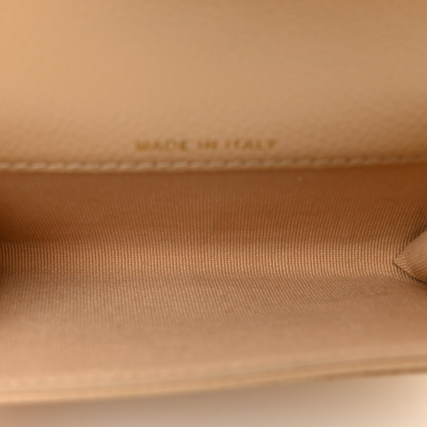 Caviar Quilted Flap Card Holder Wallet Beige