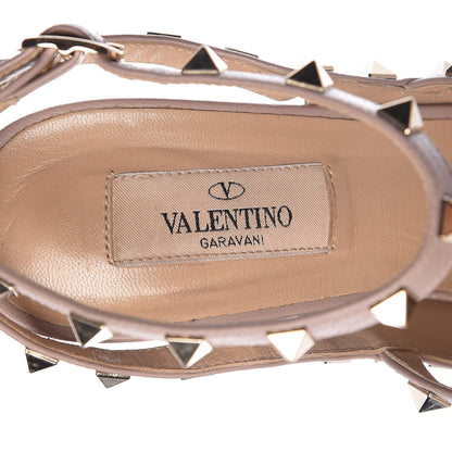 Valentino Garavani Patent Rockstud Ankle Strap Pumps 38.5 Poudre 9 of 12