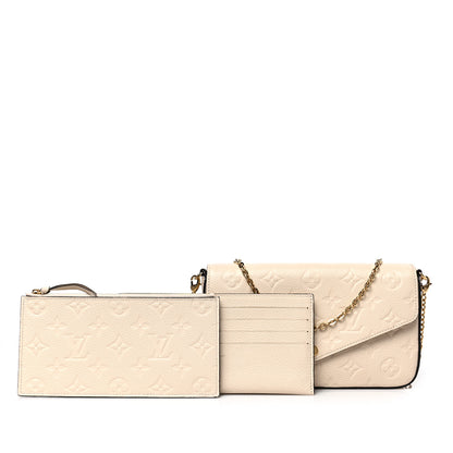 Louis Vuitton Empreinte Pochette Felicie Chain Wallet Cream 1 of 8