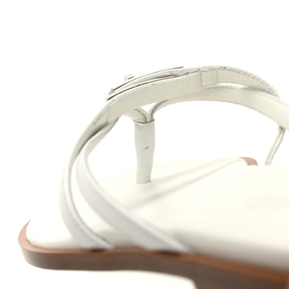 Hermes Calfskin Miss Sandals 37 White 9 of 9