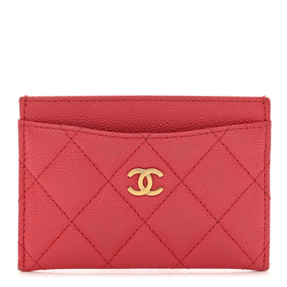 Chanel Caviar Quilted Card Holder Dark Pink 1 of 10